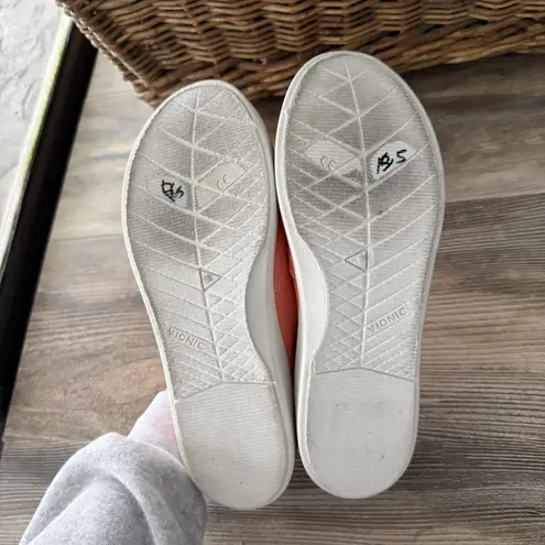 Vionic Beach Marshall Coral Pink Washable Canvas Slip-On Shoes Size 7