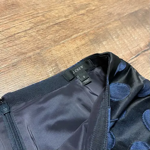 J.Crew  Polka Dotted Woman’s Black & Blue Career Pencil Skirt Size 2