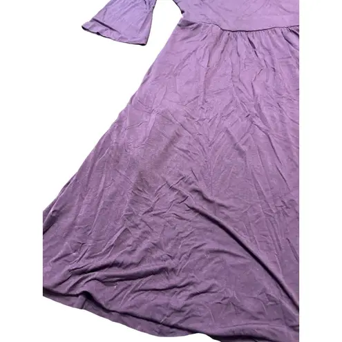 Soma Y Neck Dress Cold Shoulder Short Merlot Jersey Knit Pockets Size Small