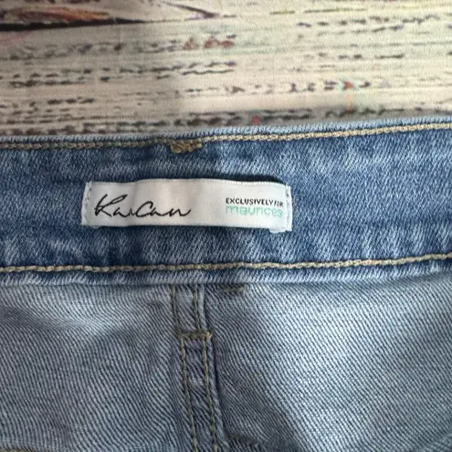 KanCan Distressed Denim Skirt Raw Hem Blue Jean Skirt 22 Size undefined