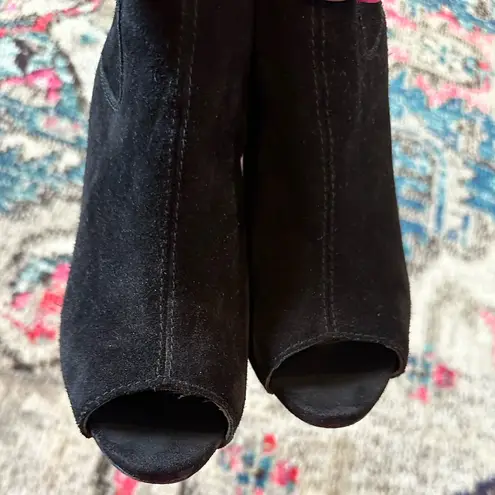 PEDRO GARCIA BLACK SUEDE LEATHER OPEN TOE STILETTO ANKLE BOOTIES SHOES 39 Size 9