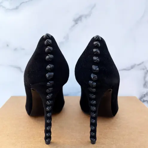 Alexander McQueen knotted leather-trimmed black suede pumps IT 36 US 6