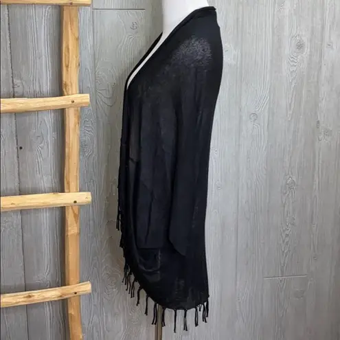 AQUA  Cocoon Fringe Poncho One Size NWT