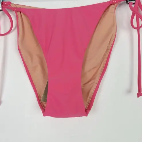 J.Crew NWT  Curved-Waist Cheeky String Bikini Bottom with Beads Pink Size Small