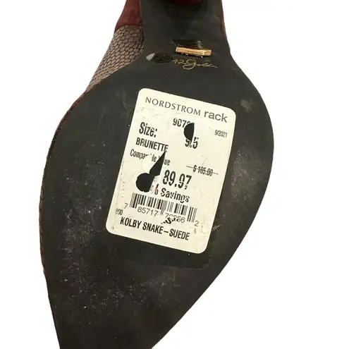 42 Gold NEW Kolby suede snake skin boots Brown Size 9.5
