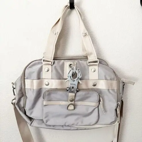 GEORGE GINA & LUCY GG&L | "Double Three" Sexy Strappy Vintage Y2k Bag Gray Pink