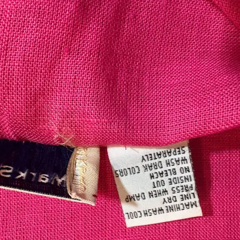 Mark Shale 100% Irish Linen Tank Top Sz 8 Pink Boxy Lagenlook Capsule Wardrobe