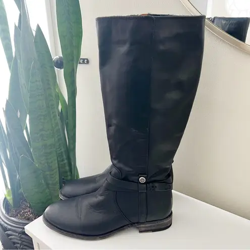 Frye  Melissa Belted Leather Tall Boots Black Size 7.5