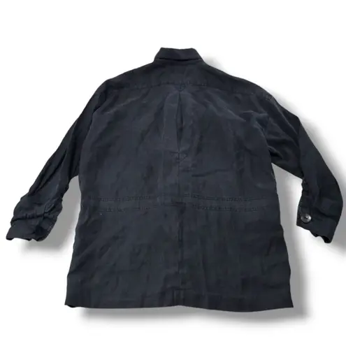 Valerie Stevens Vintage Top Size 6 Button Up Shirt Long Sleeve 100% Linen Blouse Women's Top