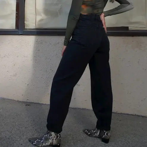 ROLLA’S Genie Black Barrel Leg Jeans Balloon Shadow Black Washed 32 14