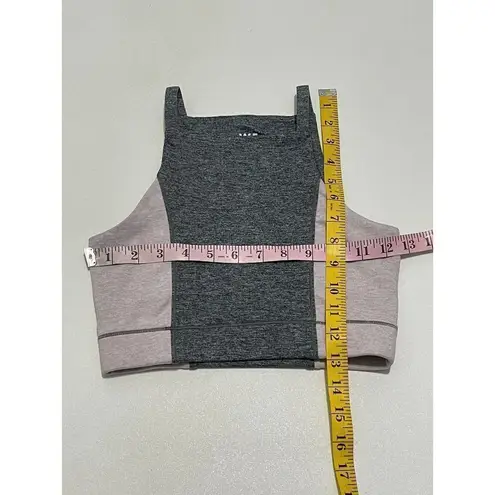 We Over Me Wip Crop Top Sports Bra Dark Grey Shale Pink XS Extra Small Gray