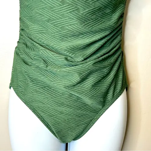 Kona Sol  One Piece Textured Green Swim Suit Size S