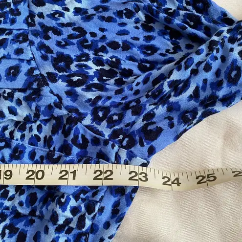 Jessica London Plus Size stretch Knitt Leopard Blue Top sz 18/20
