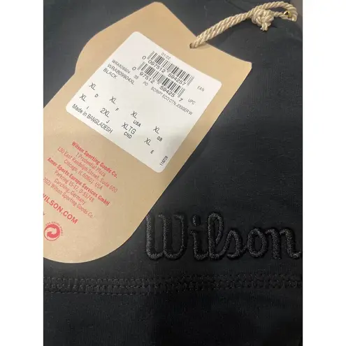 Wilson Athletic Jogger Pants Embroidered Organic Cotton Stretch Womens XLarge Black Size XL