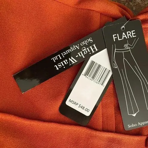 Soho Apparel 🆕Soho Orange Flare Leg Suit Pants M🆕