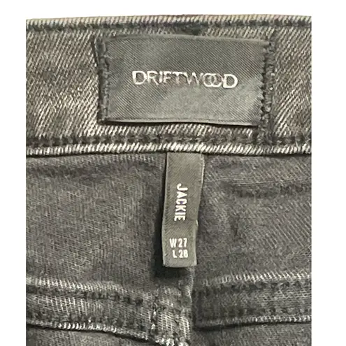 Driftwood Black Jackie Embroidered Stripe Skinny Jeans Size 27