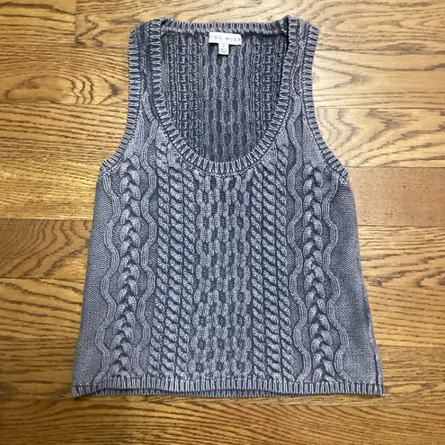 Miou Muse cable knit tank. Size Small Gray