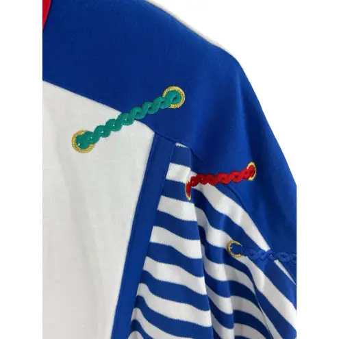 Vtg Alfred Dunner Nautical Anchor Embellished Summer Cruise Medium Old Money NWT