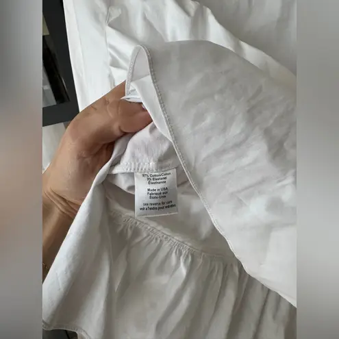 Caroline Constas Onira Knotted Top long sleeve blouse vneck ruffle hem babydoll White Size M