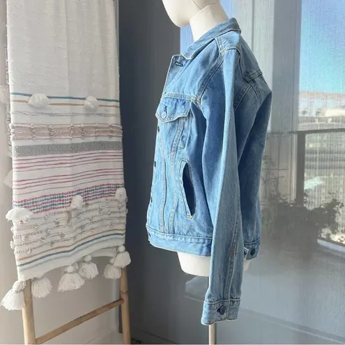 Hard Rock Cafe  Blue Oversized Denim Jacket Women’s Size XS