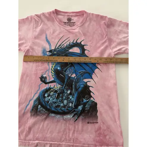 The Mountain Dragon Graphic Tshirt Size M Pink Tie Dye Fantasy Skulls Wizard