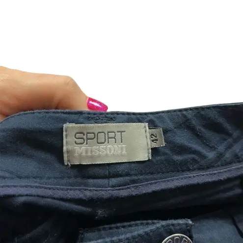 Missoni Sport Women's Navy Blue Textured Cropped Trousers Size 42 Italy