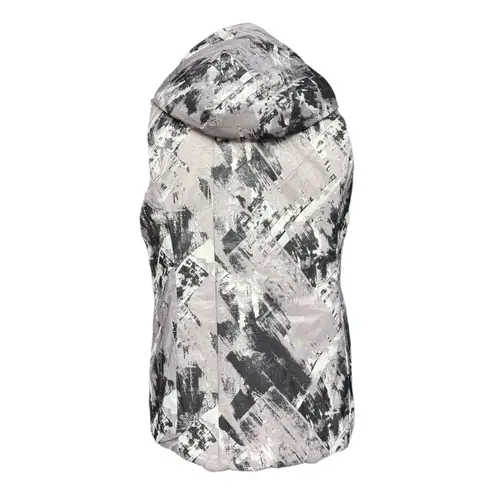 Gerry Silver Gray Reversible Quilted Puffer Vest with Hood Size Medium EUC