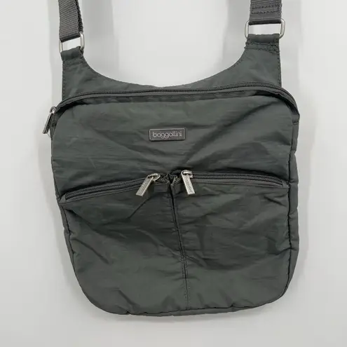 Baggallini Gray Sling Bag Crossbody Purse Tote Pockets Packable Adjustable