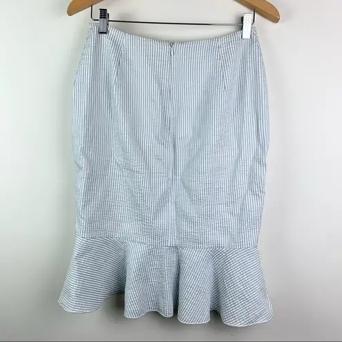 NWT Pamela Roland Pinstripe Mermaid Mini Skirt 6 White