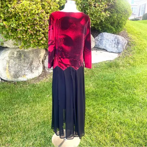 The Pyramid Collection red & black velvet Goth Dress Size L