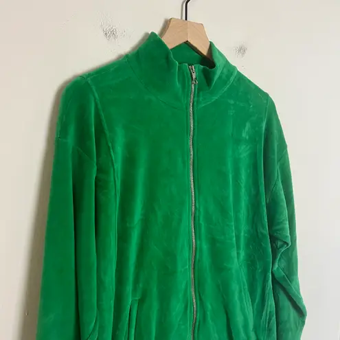 Suzie Kondi NWT - Unisex Zip Jacket Velour Jelly Bean Green Track Full Zip