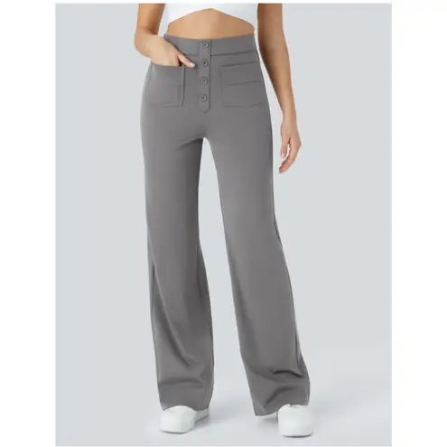 Halara NWT High Waisted Pockets Straight Leg Casual Pants Size M