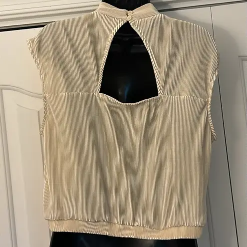 Ro & De  Sleeveless Blouse Polyester Gold Women Size Large EUC