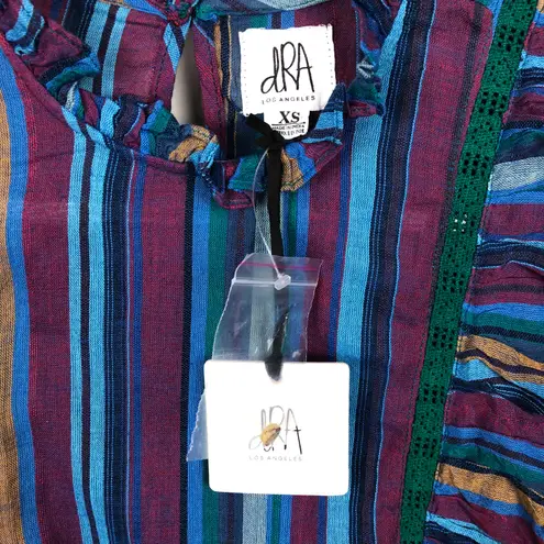 dRA Tabi Top Laurel Stripe Peplum New NWT Ruffles Multi Size XS