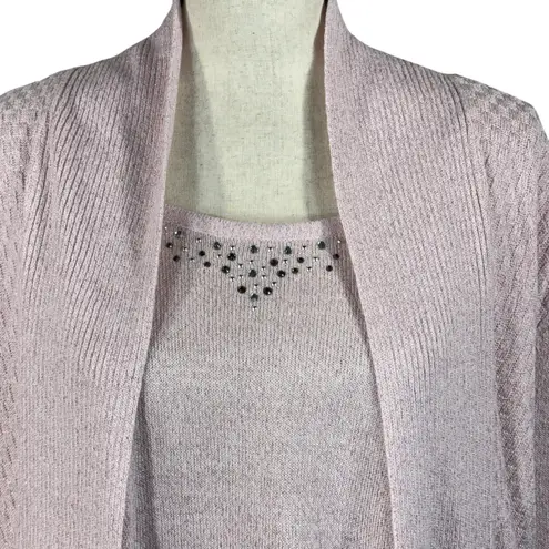 Briggs New York Briggs 3X-Large Tunic Sweater One-Piece Long Sleeves Rhinestones Rose Pink New