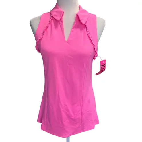 Lilly Pulitzer  Luxletic Martina Polo Tank – Havana Pink (NWT, Size M)