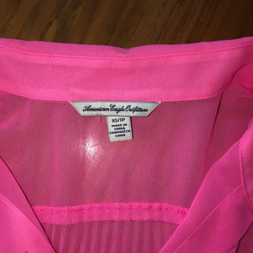 American Eagle  Pleated Back Button Down Tank Top