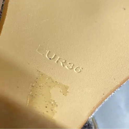 McKoiné Wide Fit Silver Glitter Strappy Block Heel Sandals Size 6