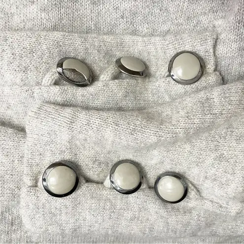 St. John Vintage Wool Sweater Dress Long Sleeve Midi Light Heather Gray Size 12