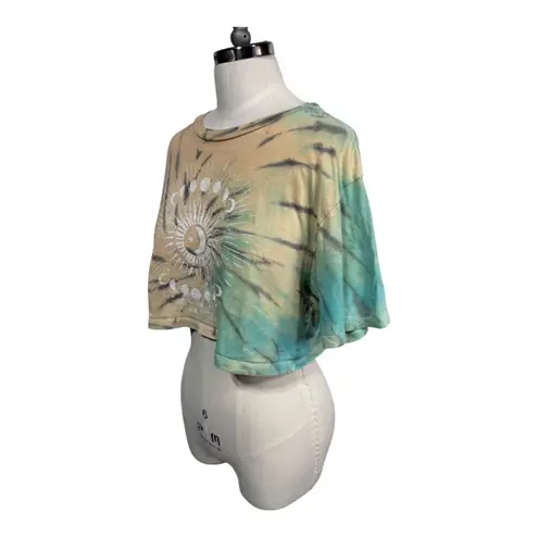 Full Tilt Zumiez Full‎ Tilt Blue Tie Dye Celestial Moon Phase Cropped T-Shirt Size Medium