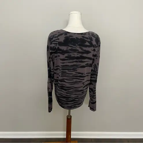 Pact Top Long Sleeve Abstract Acid Wash Bleach Dyed Organic Cotton Black Purple