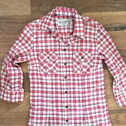 Jachs Just a Cheap Shirt Red Plaid Cotton Shirtdress Size XS