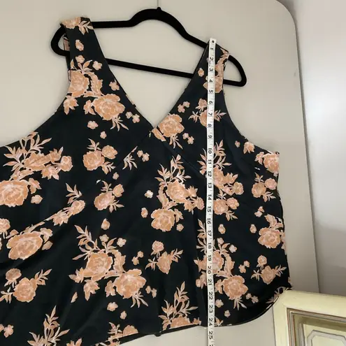 Pact 2 piece set Luxe Jersey Elevated Tank Top/Skirt Black Tan Floral XXXL