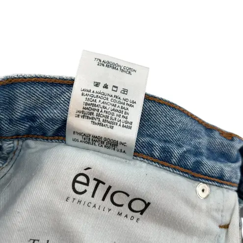 Etica The Tyler Vintage Straight Jeans Denim Light Medium Wash Blue Size 28