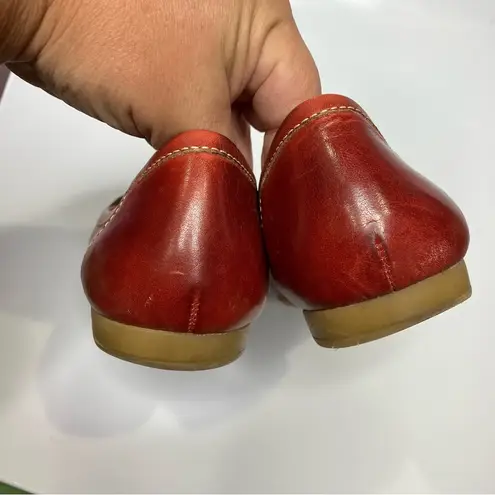 Thom McAn dark red leather loafers studded women’s size 8 western style casual