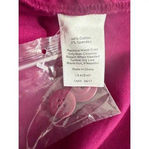 Talbots  Cotton Skirt Fuchsia Pink mock button down Sz 12 - Image 5