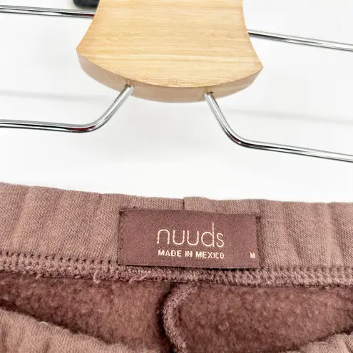 Nuuds Womens Oversized Brown Fleece Lined Classic Sweatpants Joggers Size M Size M