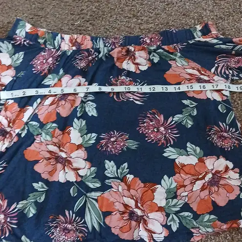 Loveappella blue floral crop off shoulder top size medium