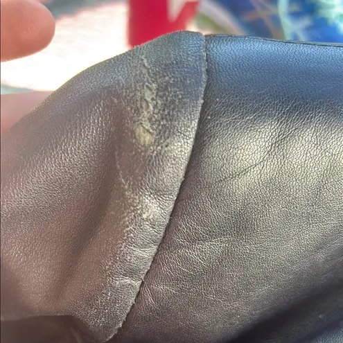 DC COLLECTION Black Leather Jacket Sleek Design Size L