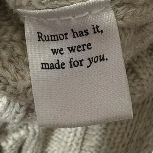 RUMORED Cotton Cable Knit Bodycon Midi Skirt Off White Size S